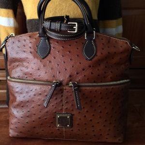 Dooney & Bourke Chestnut Ostrich Double Pocket